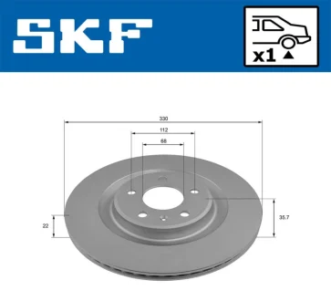 VW Диск гальмівний задній Audi A8 10- SKF VKBD 90243 V1