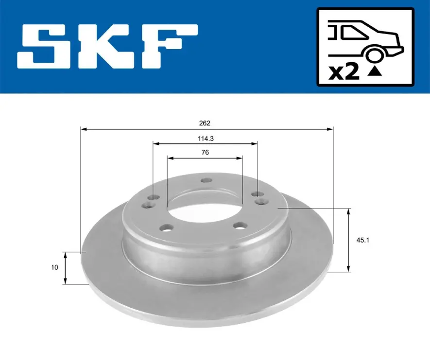 HYUNDAI гальмівний диск задн.Elantra 11-,Veloster SKF VKBD 90352 S2 (фото 1)
