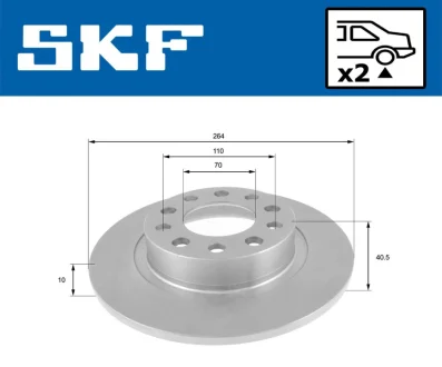ROMEO гальмівний диск задн. GIULIETTA 1.4 10-, 2.0 10 SKF VKBD 90359 S2