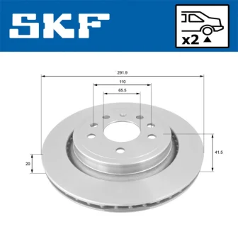 OPEL гальмівний диск задн. VECTRA C 02 SKF VKBD 90370 V2