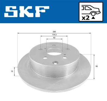 TOYOTA гальмівний дискзадн. Verso 09 SKF VKBD 90380 S2