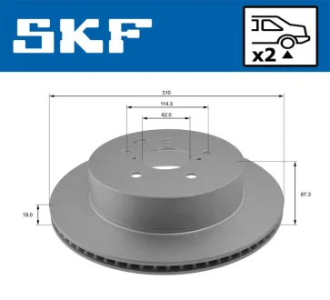 Гальмівний диск задн. Lexus GS 05 SKF VKBD 90386 V2
