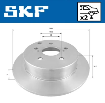 TOYOTA гальмівний диск передн. Supra SKF VKBD 90391 S2