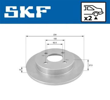 KIA гальмівний диск задн.Picanto SKF VKBD 90474 S2