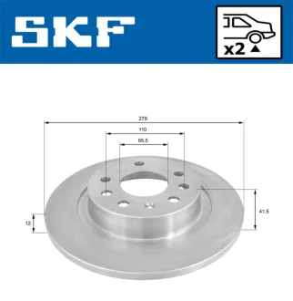 Диск гальм. задн. Opel Vectra 01- SKF VKBD 90509 S2