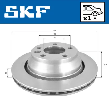 VW гальмівний диск задн. Transporter T5, Touareg SKF VKBD 90539 V1