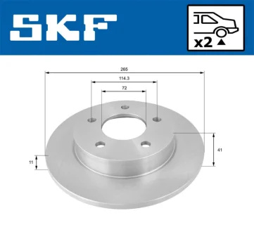 MAZDA гальмівний диск задн. Mazda 3 SKF VKBD 90740 S2