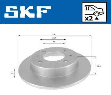 MITSUBISHI гальмівний диск передн. L300/400,Space Gear SKF VKBD 90859 S2
