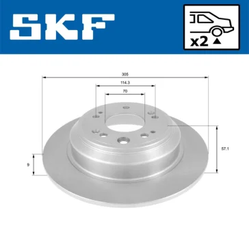 HONDA гальмівний диск задн. Accord VIII 08 SKF VKBD 91078 S2