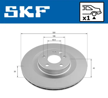 VOLVO гальмівний диск задн. S60 20 SKF VKBD 91345 V1
