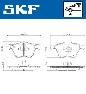 VOLVO Колодки гальмівні передні XC90 02- SKF VKBP 80956