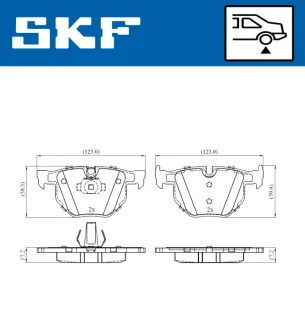 BMW Гальмівні колодки задні X5 E70/F15 SKF VKBP 90240