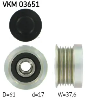 Шків генератора VOLVO C70 I, S40 I, S60 I, S70, S80 I, V40, V70 I, V70 II, XC70 I, XC90 I 1.8LPG-3.0 12.95-12.14 SKF VKM 03651