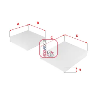 Фільтр салону Citroen C3 09-/C4 Cactus/Peugeot 2008 13-/207 06-15/208 12- (к-кт 2шт.) SOFIMA S 3143 C