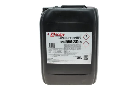 Олива 5W30 LONG LIFE SINTEX LS (20L) (MAN M3477/MB 235.28/Volvo VDS-4/VDS-3/RENAULT RLD-3/RLD-4) Solgy 504046