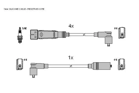 Комплект кабелiв запалювання Starline ZK 0452