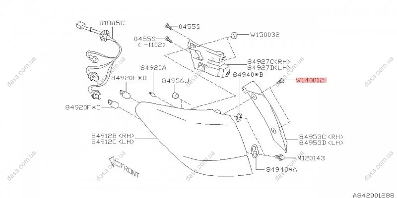 Кліпса ліхтаря заднього Subaru 909140012 (фото 1)