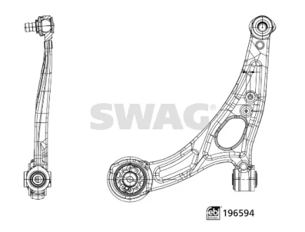 Важіль підвіски з сайлентблоком і кульовою опорою SWAG 33112259