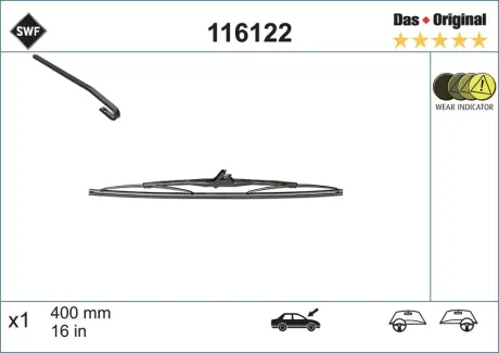Склоочисник SWF (Valeo) 116122