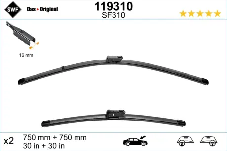Щітка склоочисника SWF (Valeo) 119310