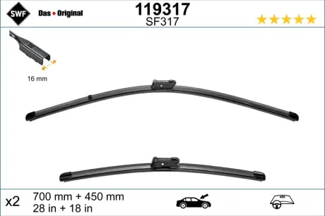 Щітка склоочисника SWF (Valeo) 119317
