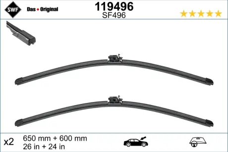 Щітки склоочисника (650/600 мм) MB Sprinter (W907/W910) 18- SWF (Valeo) 119496