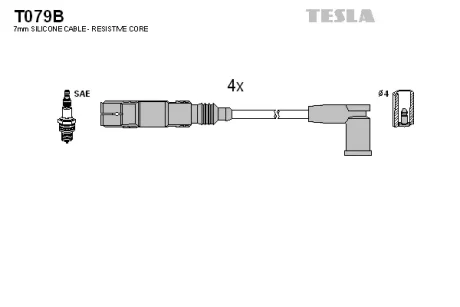 Комплект кабелiв запалювання Tesla T079B