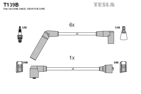 Комплект кабелiв запалювання TESLA T139B
