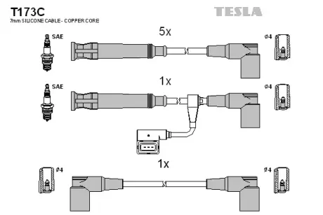 Комплект кабелiв запалювання TESLA T173C