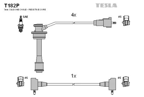 Комплект кабелiв запалювання TESLA T182P