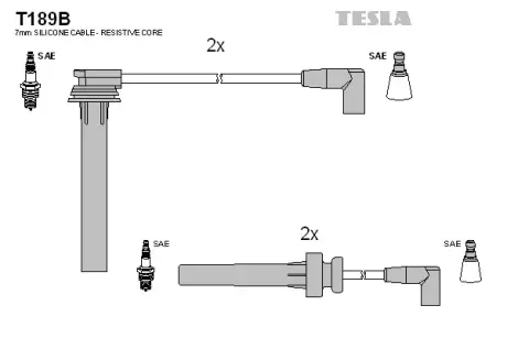 Комплект кабелiв запалювання TESLA T189B