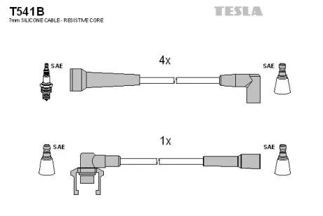 Комплект кабелiв запалювання Tesla T541B
