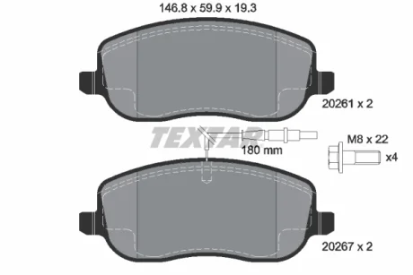 Гальмівні колодки передн, CITROEN C8, JUMPY I FIAT SCUDO, ULYSSE LANCIA PHEDRA PEUGEOT 807, EXPERT 1.6-2.2D 10.95- Textar 2026101