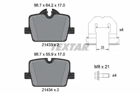 Тормозные колодки TEXTAR 2143301