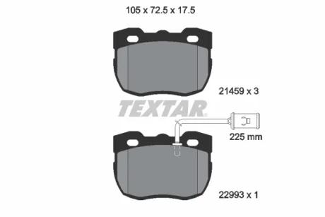 Комплект гальмівних колодок передн, LAND ROVER DISCOVERY I, RANGE ROVER I 2.0-4.3 11.88-10.98 Textar 2145905