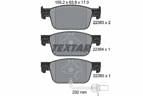 Гальмівні колодки TEXTAR 2238301