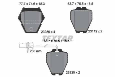 Гальмівні колодки TEXTAR 2328001