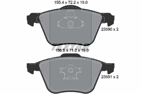 Комплект гальмівних колодок передн, VOLVO S60 I, S80 I, V70 II, XC90 I 2.0-4.4 01.99-12.14 Textar 2359001
