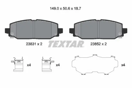 Колодки гальмівні (задні) Jeep Wrangler 17- (TRW) TEXTAR 2383101