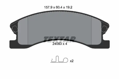 Колодки гальмівні (передні) Jeep Grand Cherokee II 99-05 (Akebono) TEXTAR 2408301