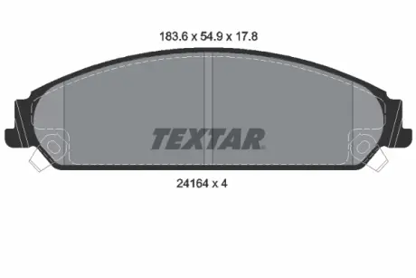 Колодки гальмівні (передні) Dodge Charger/Challenger/Chrysler 300 C 04- TEXTAR 2416401