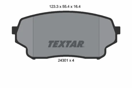 Гальмівні колодки передн, SUZUKI GRAND VITARA I 2.0D 02.01-09.05 Textar 2430101