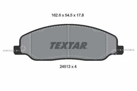 Комплект гальмівних колодок передн, FORD USA MUSTANG 3.7-5.4 01.04- TEXTAR 2451301