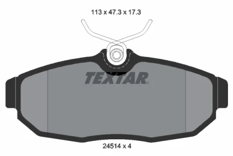 Гальмівні колодки задн, FORD USA MUSTANG 3.7-5.4 12.04- Textar 2451401