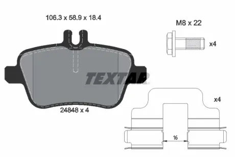 Гальмівні колодки TEXTAR 2484803