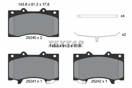 Тормозные колодки TEXTAR 2524001