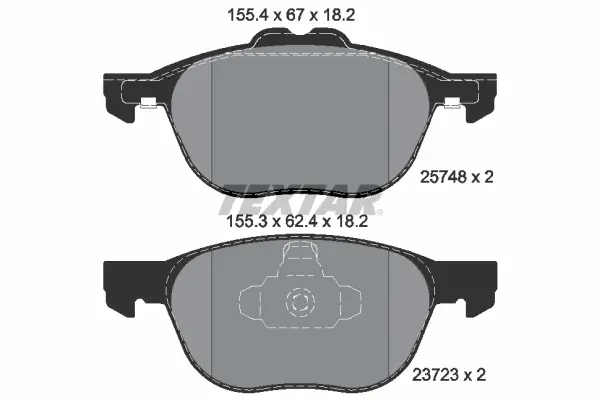 Гальмівні колодки передн, FORD C-MAX, C-MAX II, ECOSPORT, FOCUS C-MAX, FOCUS II, FOCUS III, GRAND C-MAX, KUGA I, KUGA II, TOURNEO CONNECT V408 NADWOZIE WIELKO 1.0-2.5 10.03- Textar 2574801 (фото 1)