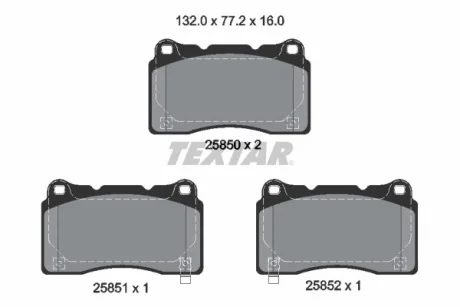 Гальмівні колодки, передн Textar 2585001