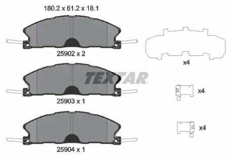 Тормозные колодки TEXTAR 2590201