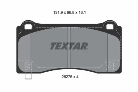 Колодки гальмівні (передні) Tesla Model 3/Y 18- (з датчиком) (Brembo) Q+ TEXTAR 2627501